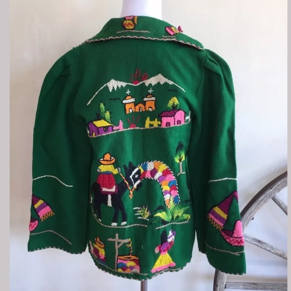 MEXICAN SOUTH AMERICAN HANDMADE JACKET S RARE NICE